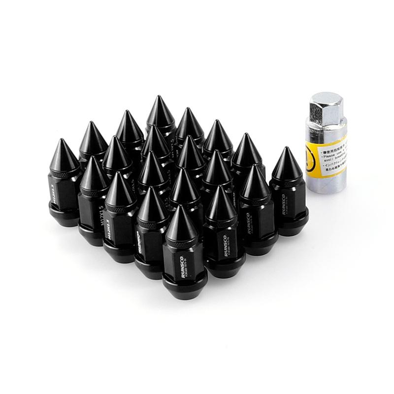 Length 55mm Wheel Nuts M12x1.5/M12x1.25 Tuning Car Lug Nuts Forged 7075-T6 Aluminium HEX 19mm