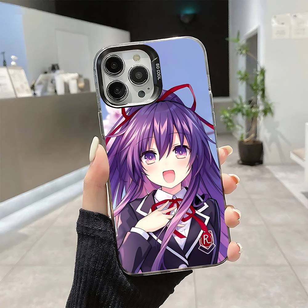 Милый Мультяшный Y-Yatogami T-Tohka Чехол для Телефона Для IPhone 17 16 15 14 13 12 11 Pro Max Plus Цветной Ударопрочный Задний Серебристый Чехол