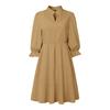 VONDA Женское повседневное платье мини с элегантным воротником-стойкой, длинными рукавами, плиссировкой и оборками