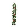 3.2FT Red Berry Christmas Garland with Green Leaves Artificial Christmas Garland Fireplace Table Centerpiece