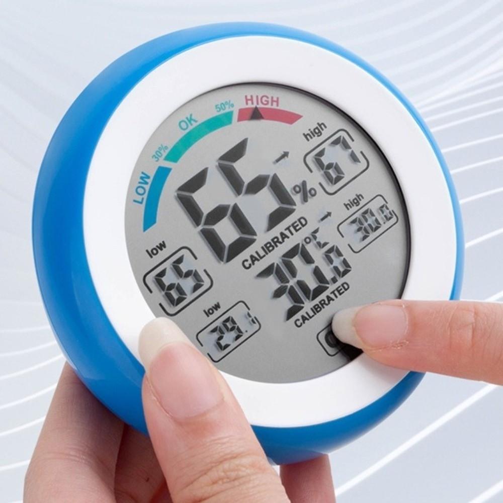 Circular Temperature Humidity Meter Alarm Clock Electronic Clock Greenhouse