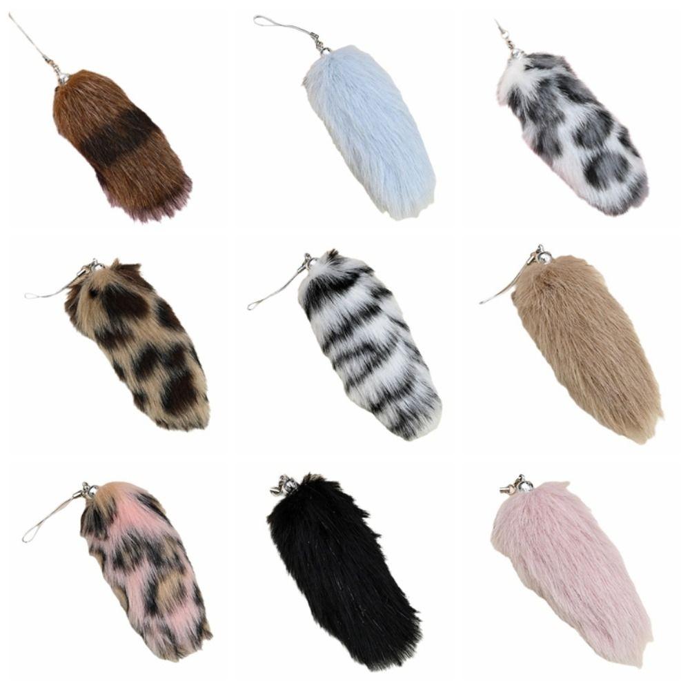 Backpack Plush Tail Keyring Key Holders Pompom Pendants Bag Decor Animal Tails Keychain Car Charms