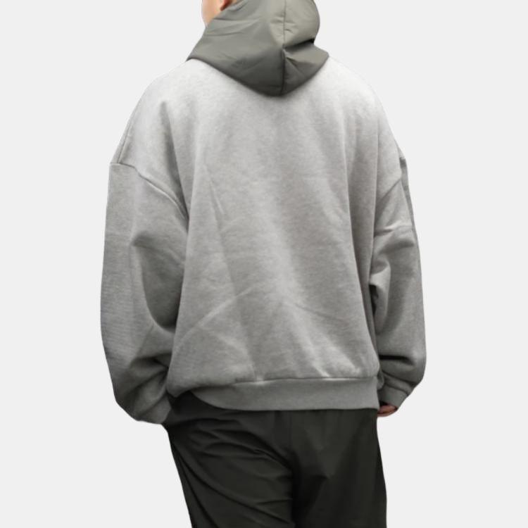 Fear of God Essentials Худи из флиса с нейлоном Темно-серый Овсяный/Чернильный Мужские Топы Серый 202SP244313F