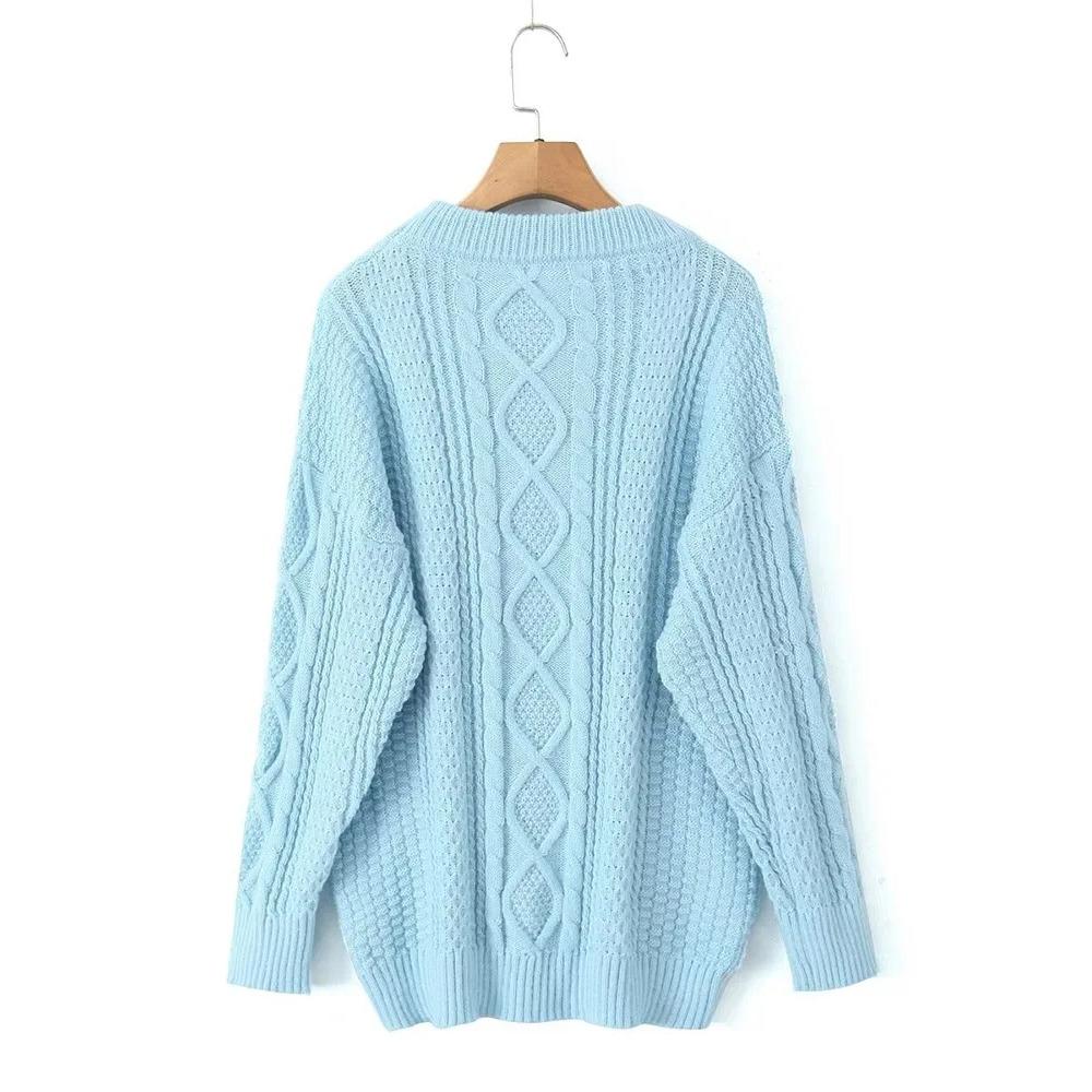 Женский простой повседневный уличный свитер, толстый вязаный свитер, зимний модный свитер с длинным рукавом, жаккардовый свитер, топы, джемперы