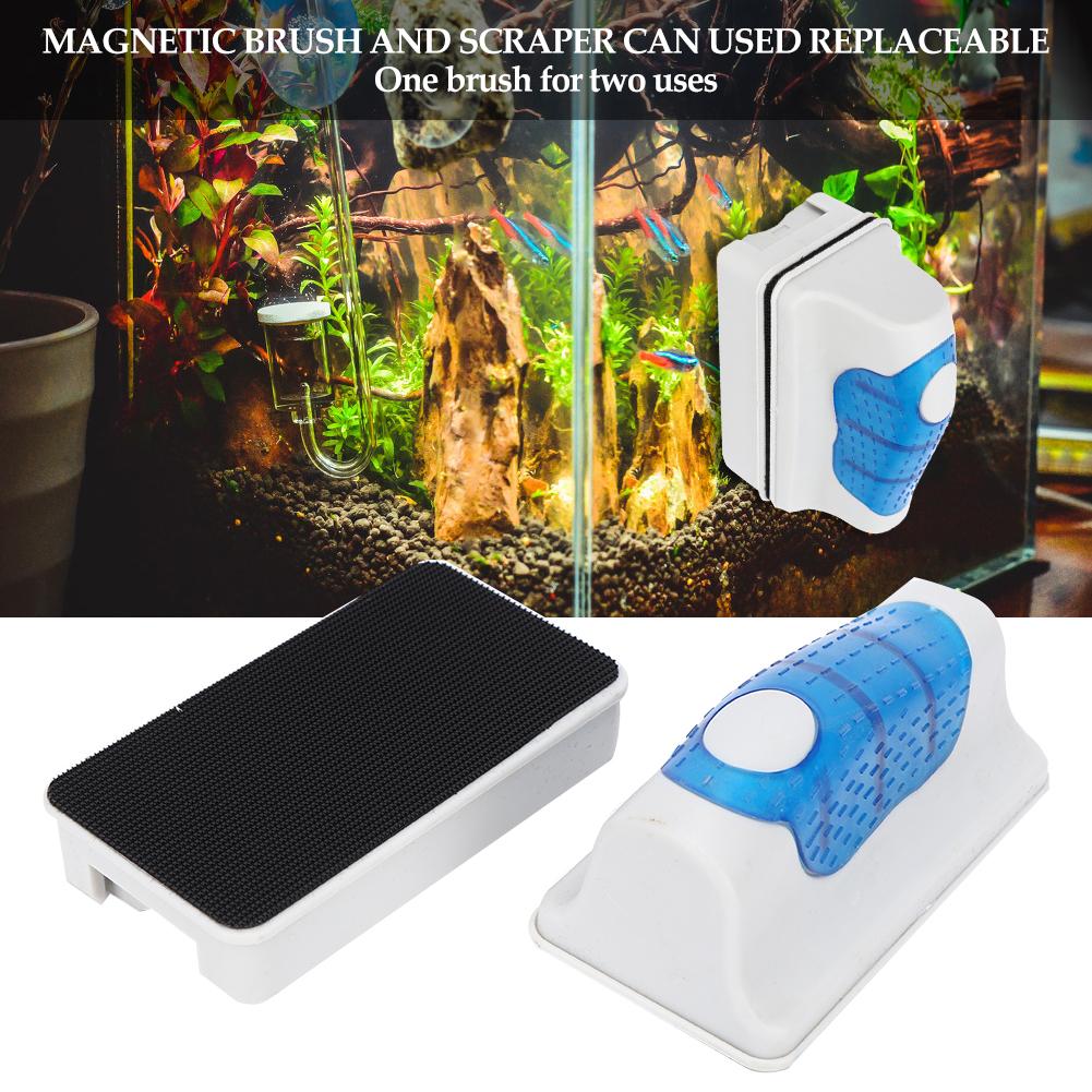 Aquarium Double Sides Magnetic Brush Fish Tank Glass Floating Scraper Cleaning Tool