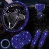 7 шт./компл. блестящие стразы для автомобильного рулевого колеса, ремень безопасности, чехол для переключателя передач, коврик для кнопки запуска, комплект колец