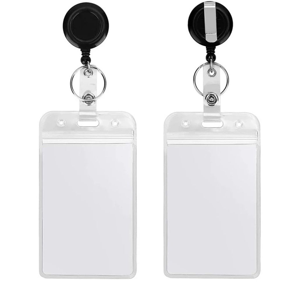 Clip Business Card ID Card Holder Badges Set Lanyard Name Card Holder Retractable Badge Holder