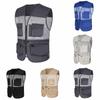 Mens Outdoor Fishing Sleeveless Mesh Waistcoat Multi Pockets Photography Vest