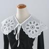 Woman Hollow Shirt Detachable Collar Shawl Female Lapel Bowknots Fake Collar Removable Shoulder False Collars Wraps