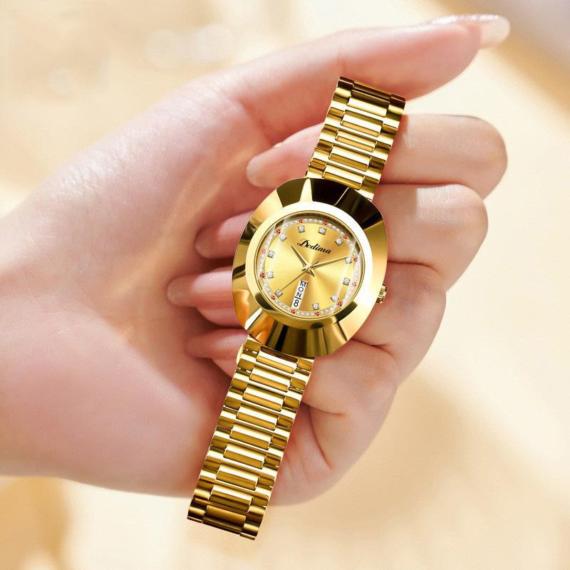 New Top Waterproof Women's Watch Light Luxury Diamond-encrusted Quartz Watch Double Calendar Women's Wristwatch