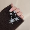 Sparking Snowflake Earrings Crystal Christmas Earrings Fashion Zircon Earrings  Women Gift