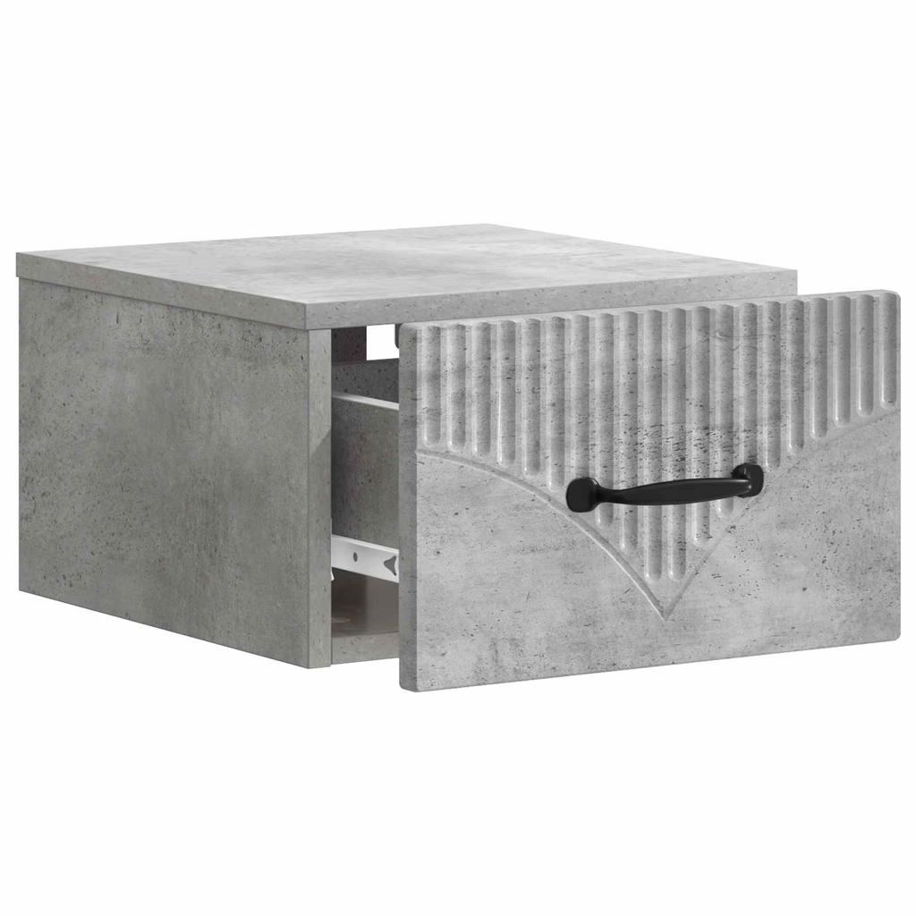 Wall Mounted Nightstand Concrete Grey 34.5 x 33 x 20 cm