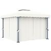 VidaXL Tonnelle avec rideau 3x3 m Blanc crème Aluminium