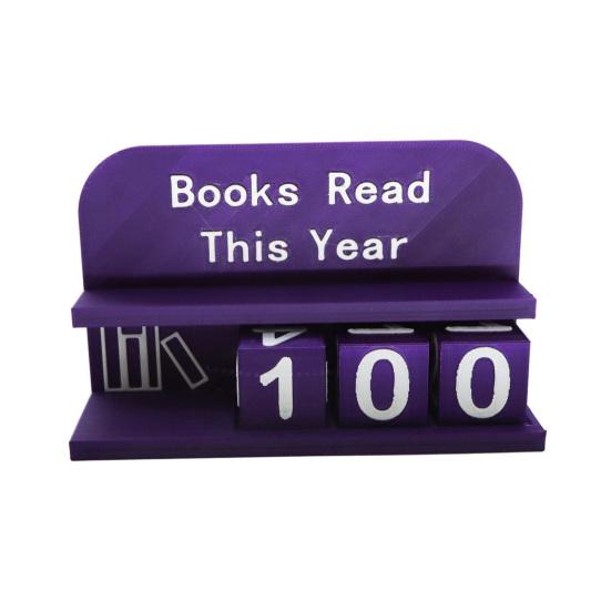 1 Набор 3D-печатный трекер чтения Книга Прочитано в этом году Счетчик с числовыми блоками Декор для уголка чтения для книжной полки Стол Подарок для читательского челленджа
