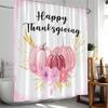 Fall Shower Curtain Thanksgiving Festival Home Decor For Bathroom Pumpkin Maple Leaf Autumn Harvest Season Bath Curtain Cloth
