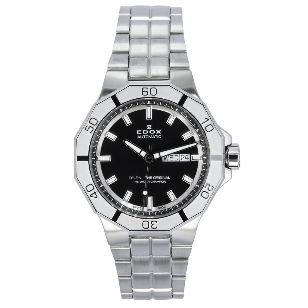 Edox Delfin The Original Day Date Black Dial Automatic Diver's 88008 3M NIN 200M Men's Watch