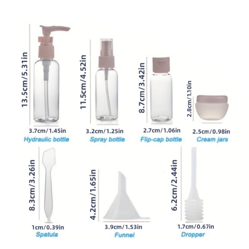 8Pcs Travel Refillable Bottle Set Spray Lotion Shampoo Shower Gel Tube Bottling Cosmetic Container Portable Tool Travel