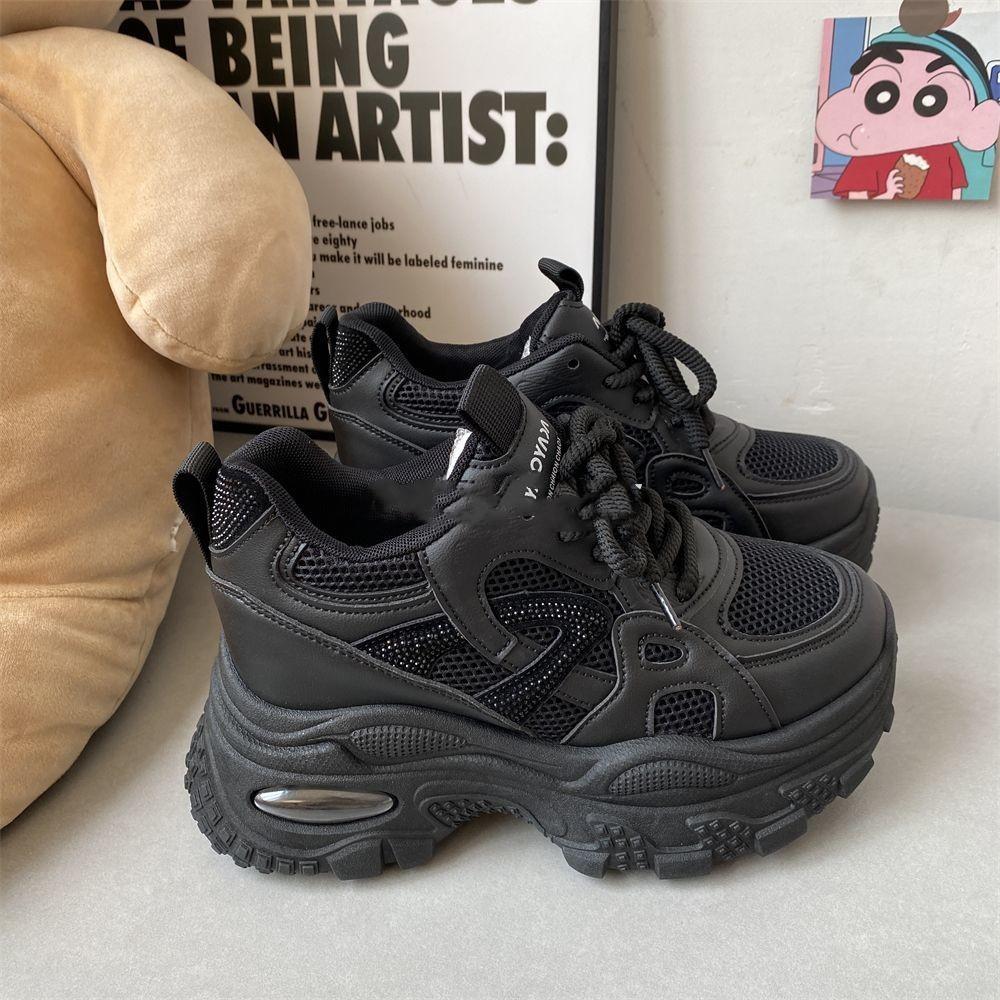 Сетчатые кроссовки для увеличения роста 'dad shoes' 22 осень новые с толстой подошвой маффин дышащие увеличение СМ