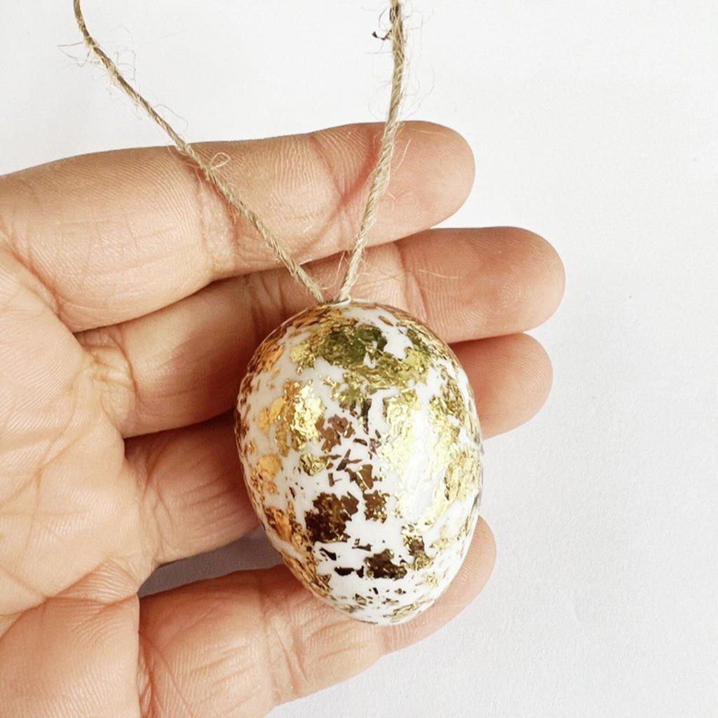 Пасхальное украшение, Наклейки на пасхальные яйца, Подвески из золотой фольги, Праздничные вечеринки, Имитация яиц