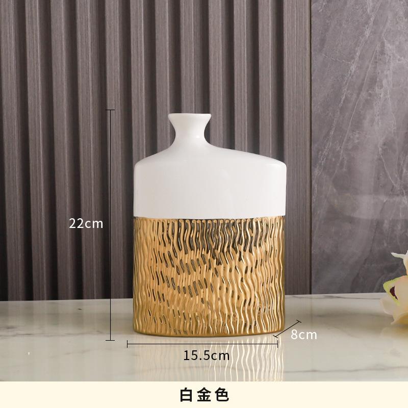 Nordic Light роскошные золотые керамические вазы высокого класса, индивидуальное украшение для гостиной, тумба под телевизор, креативное украшение для дома