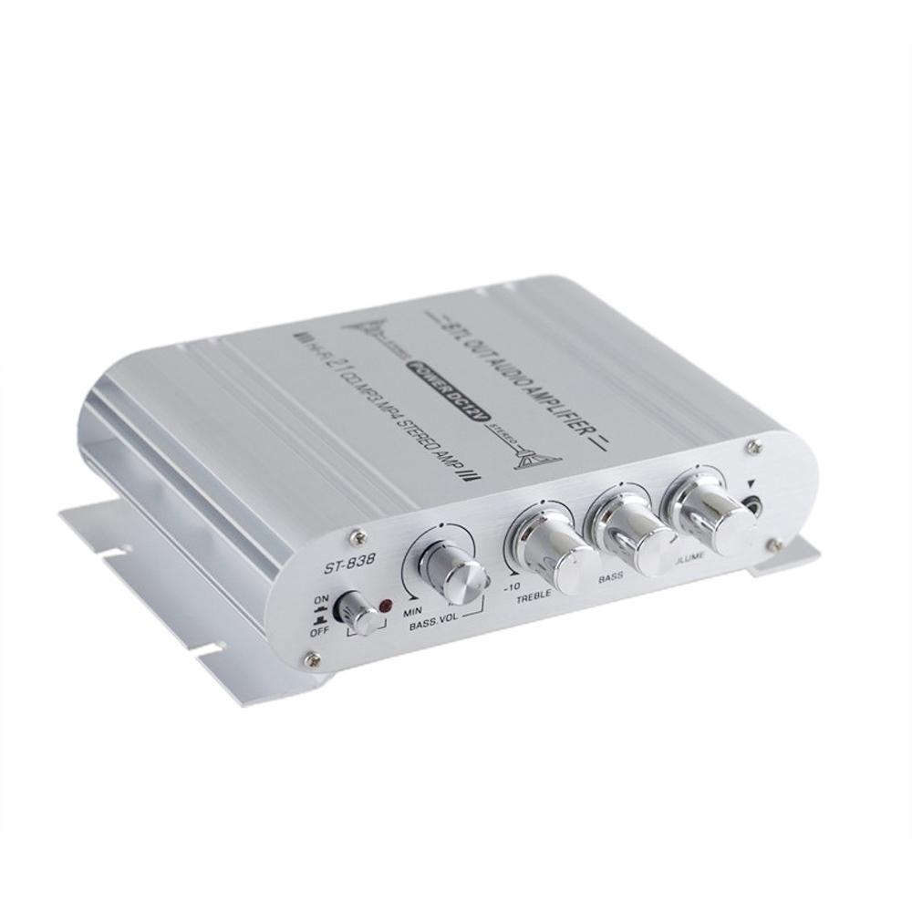 Мини-цифровой Hi-Fi усилитель мощности, 2,1-канальный сабвуфер, стерео аудиоплеер, автомобильный мотоцикл, домашняя мощность