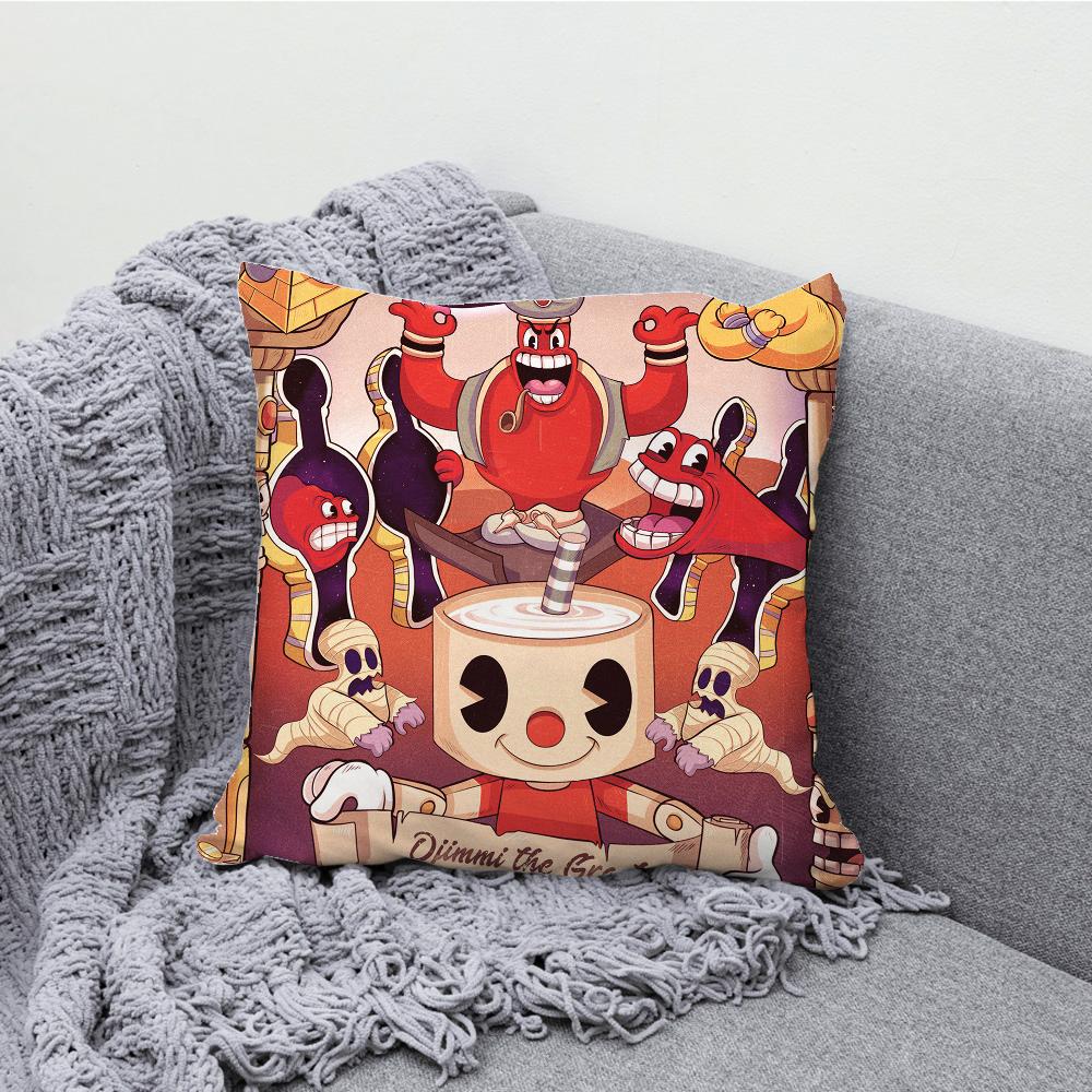 Игра для двух игроков Co Op Чехол на подушку C-Cuphead Мягкий чехол-подушка для декора дивана в деревенском стиле Домашние украшения и Защитный чехол на подушку