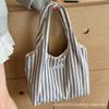 Canvas Bag Large Capacity Tote Bag Women's 2025 New Summer Niche Stripes Simple Fashion Portable Shoulder Bag