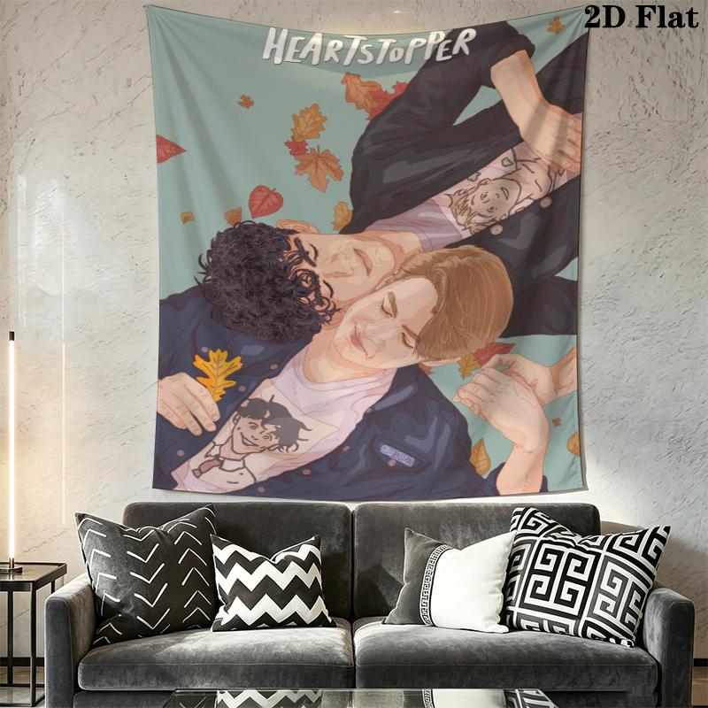 Heartstopper anime1 Wall Tapestry Aesthetic Wall Hanging Printed Fabric Blanket Decorative Tapestries for Bedroom Living Room Home Decor