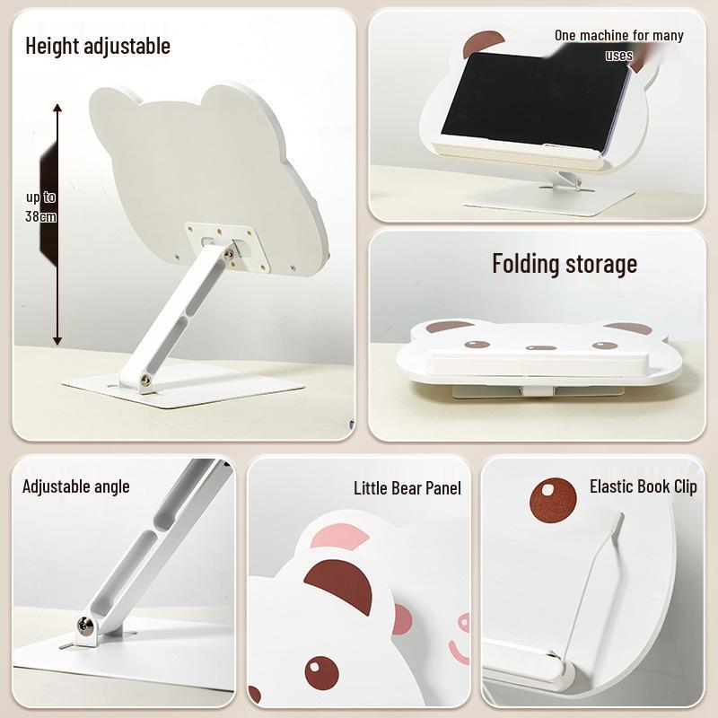 Little Bear Foldable Wooden Book Stand for Kids