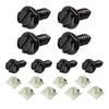 Car Motorcycle 8x License Plate Screws+License Plate Tag Mounting Hardware Clip