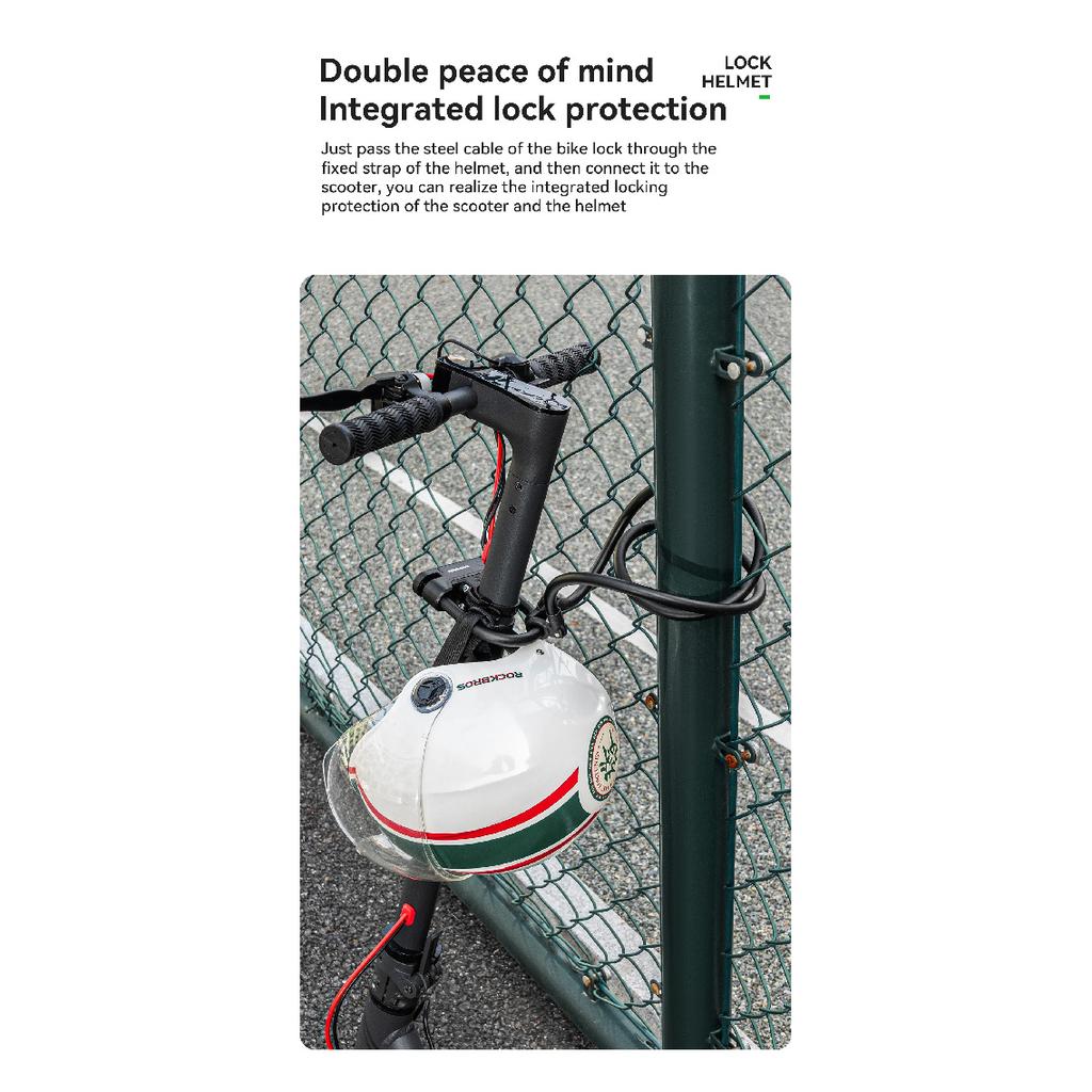 ROCKBROS Scooter Lock Multi Purpose Portable Password Bicycle Helmet Lock Durable Zinc Alloy Anti-theft MTB Cycling Cable Lock