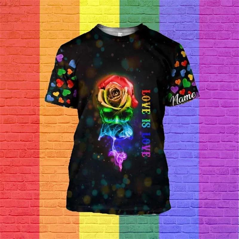 New Rainbow 3d Print Summer MenWomen O-Neck T-shirt Casual Short Sleeve Oversized T Shirt Fashion Tops Trend Unisex Clothing