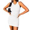 Women's European American Solid Color Slim Fit Wrap Dress