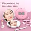 Portable LED Mini Makeup Mirror with Monochrome Light - Handheld and Battery Operated