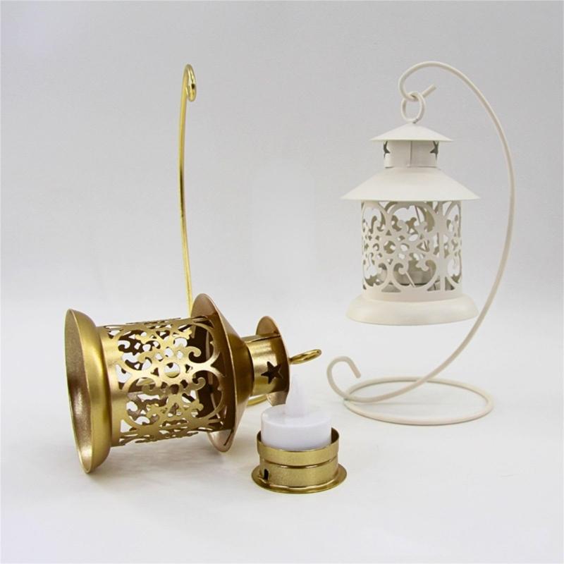 Moroccans Wrought Iron Hanging Candle Lanterns Tealight Holders With Intricate Cutout Pattern For Romantics Home Decors