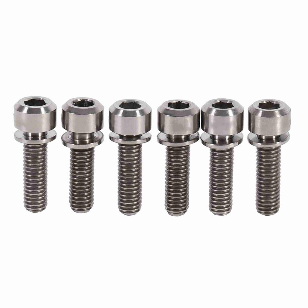 M5 X 18mm Titanium Bicycle Stem Screws Bolts With Spacer Cycling Pack Of 6(rainbow)
