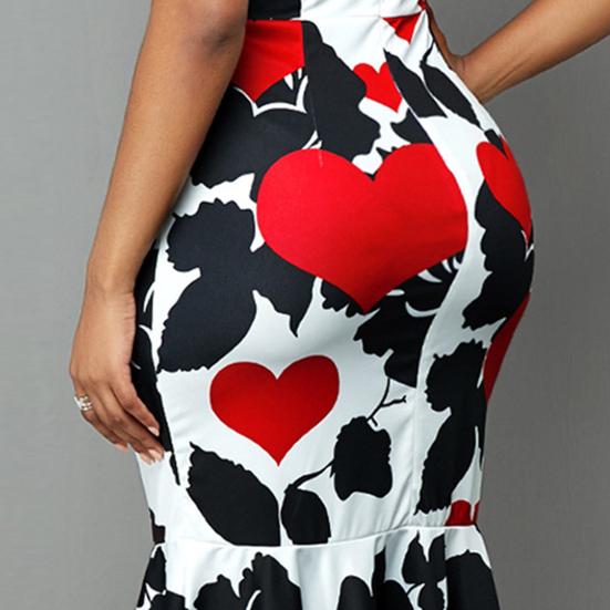 Леди Нижние юбки Плюс Размер Формальное облегающее платье с принтом и оборками Женское платье с коротким рукавом и круглым вырезом для свадьбы