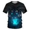 Summer Men's T-shirt 3D Print Tees Tiger Lion Loose Round Neck Short Sleeve Tops Men Clothing