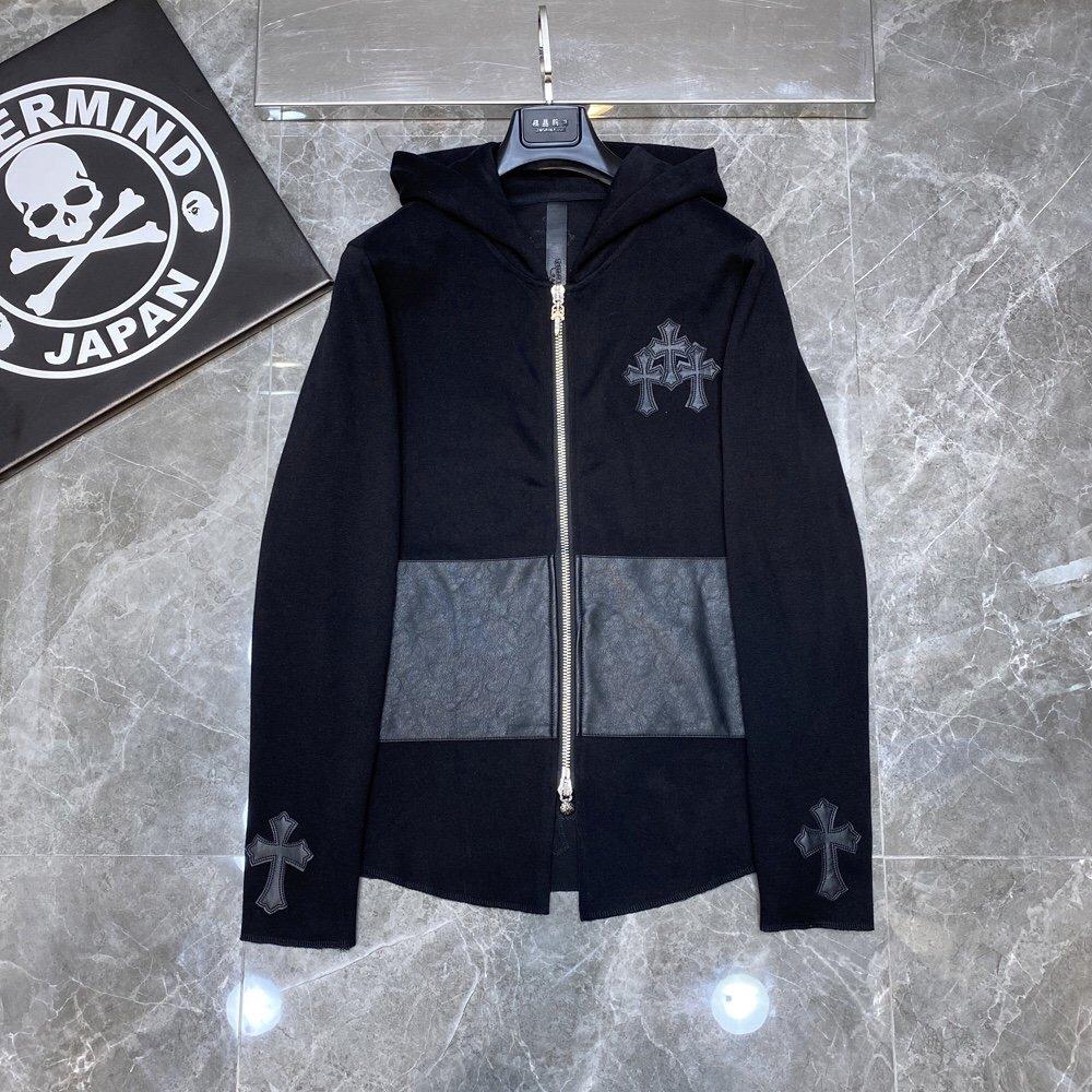 8169 CHROME HEARTS 2025 New Spring and Autumn Plus-size Thin Style Classic Style Logo Zipper Hooded Sweatshirt for Couples