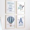 Balloon Airplane Helicopter Fighter Cartoon Wall Art Canvas Painting Nordic Posters And Prints Pictures For Baby Kids Room Decor