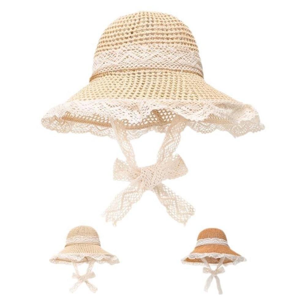 Breathable Straw Sun Hat Cute Strap Beach Sun Cap New Sunscreen Cap for Women Female