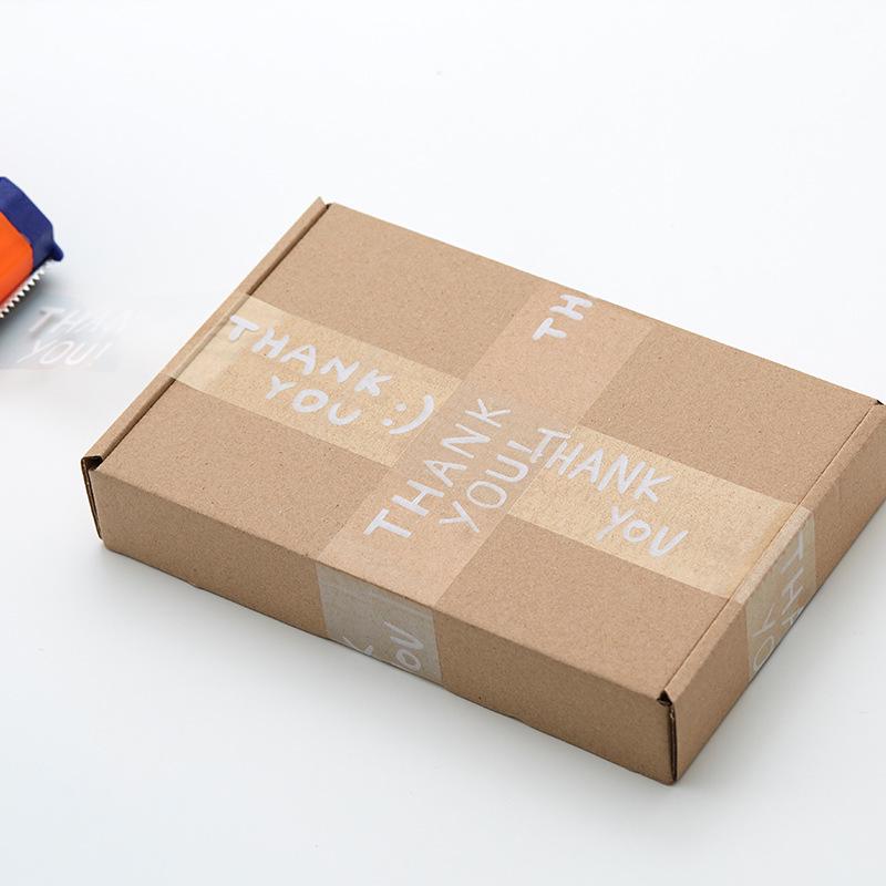 Розовая прозрачная клейкая лента Thank You Express - 4,5 см