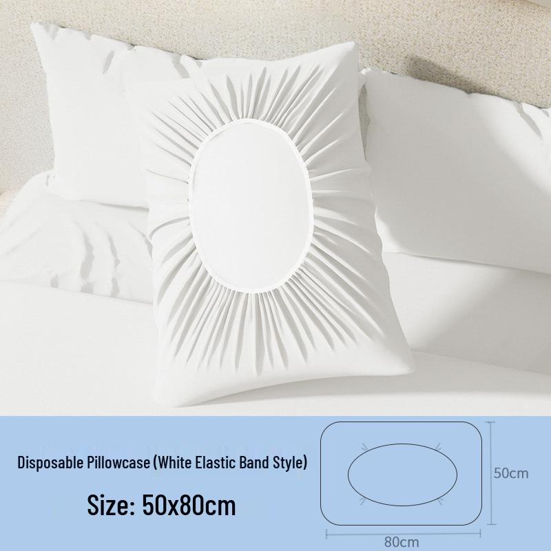 Thickened Non-Woven Stain-Proof Disposable Pillowcase for Double Bed - Ideal for Travel, Train, Hotel Use