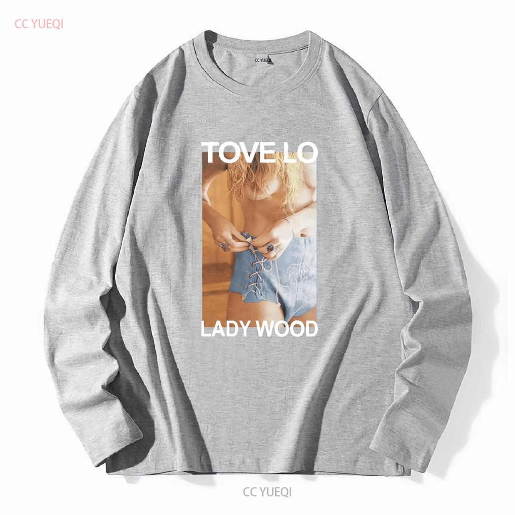 Ретро Женская Деревянная Tove Lo Футболка Классическая Черная S 5XL VE647 с длинным рукавом винтажная Стиранная с принтом Универсальная Верх Для Повседневной Носки