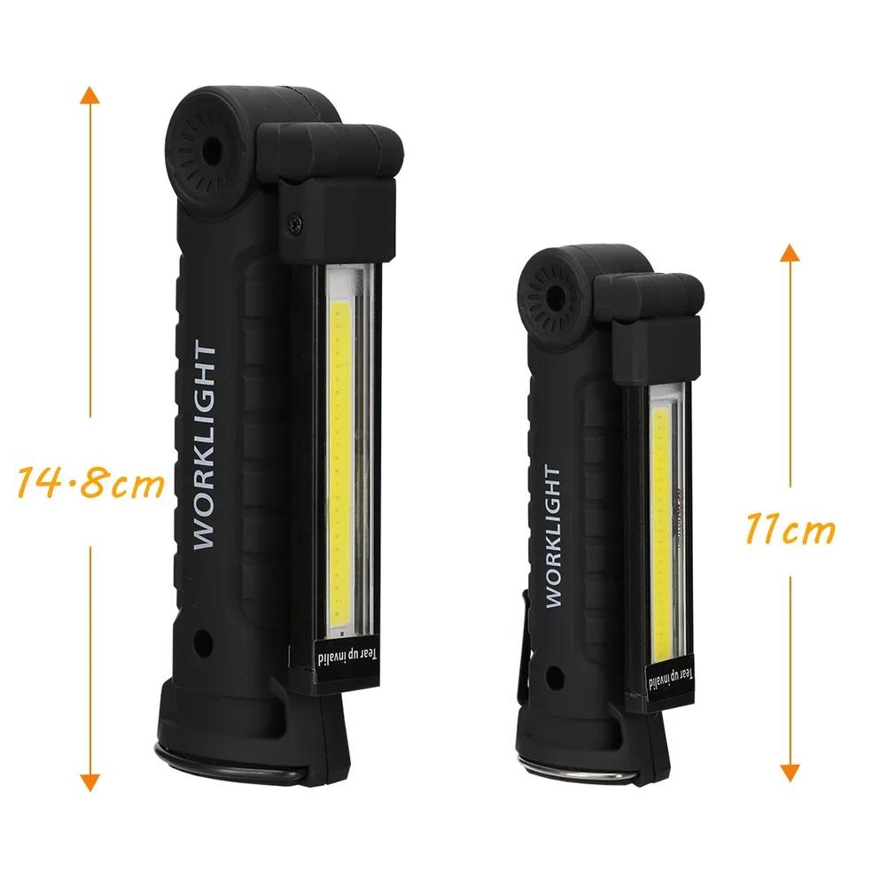Новый портативный светодиодный фонарик COB, перезаряжаемый через USB рабочий фонарь, магнитный подвесной фонарь Lanterna со встроенной батареей, фонарик для кемпинга