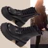Small Thick-soled Black Martin Boots Women's New Autumn and Winter Heightening Boots Thick-heeled Short Boots