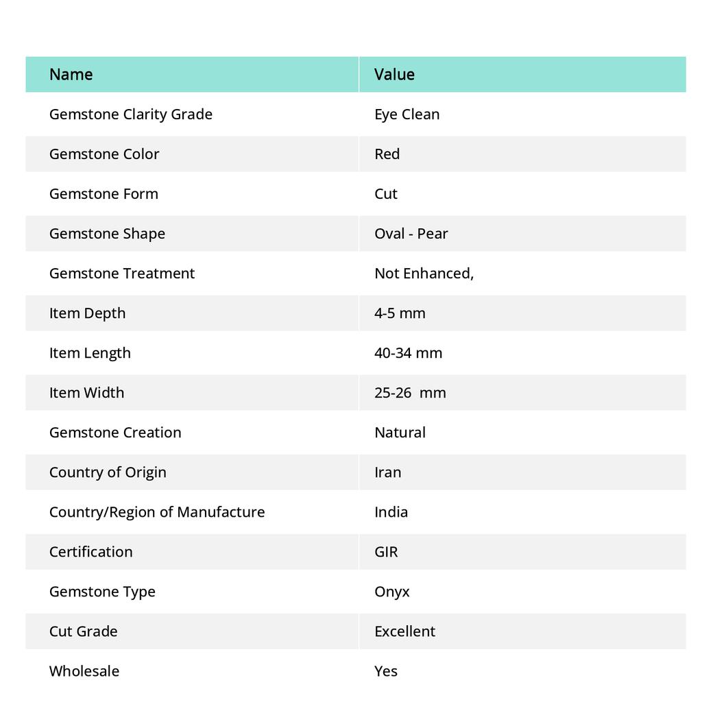 Овально-грушевидный красный оникс натуральный СЕРТИФИЦИРОВАННЫЙ драгоценный камень 925 стерлинговое серебро кулон 100 карат AR-1722