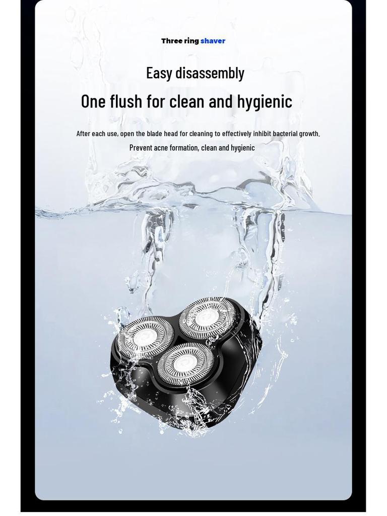 New Magnetic Men's Three-Head Electric Shaver with Car Charging Feature, Rechargeable Razor