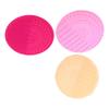 3pcs Silicone Makeup Brush Washing Board Suction Cup Random Color Cleaner Pad Non-Slip Base Cosmetic Brushes Cleaning Board