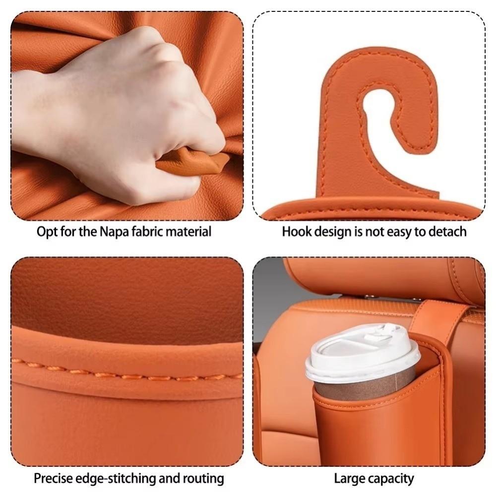 With Hook Hanging Drink Holder PU Leather Backseat Organizer Rear Seat Accessories